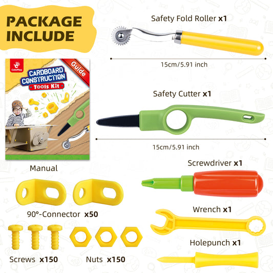 ColoPlay cardboard tools complete kit supports creative projects with kid-friendly precision.