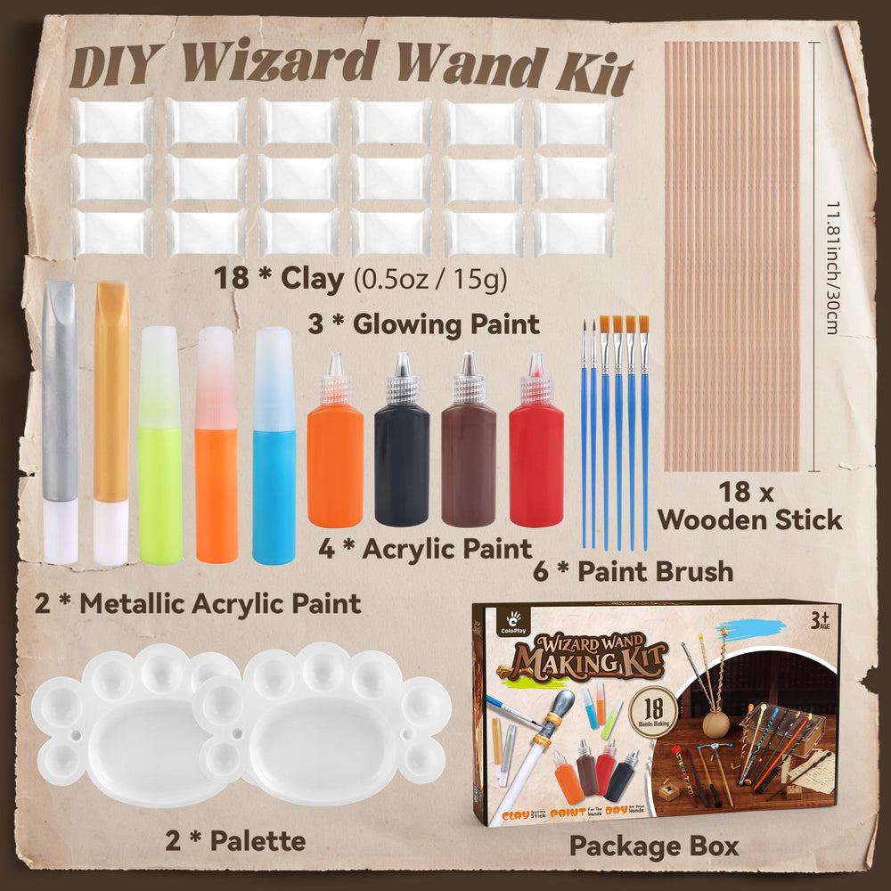 ColoPlay glow paints showing three colors for glow-in-the-dark wands