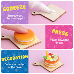 ColoPlay miniature cake and milk tea assembly highlights charming resin design.
