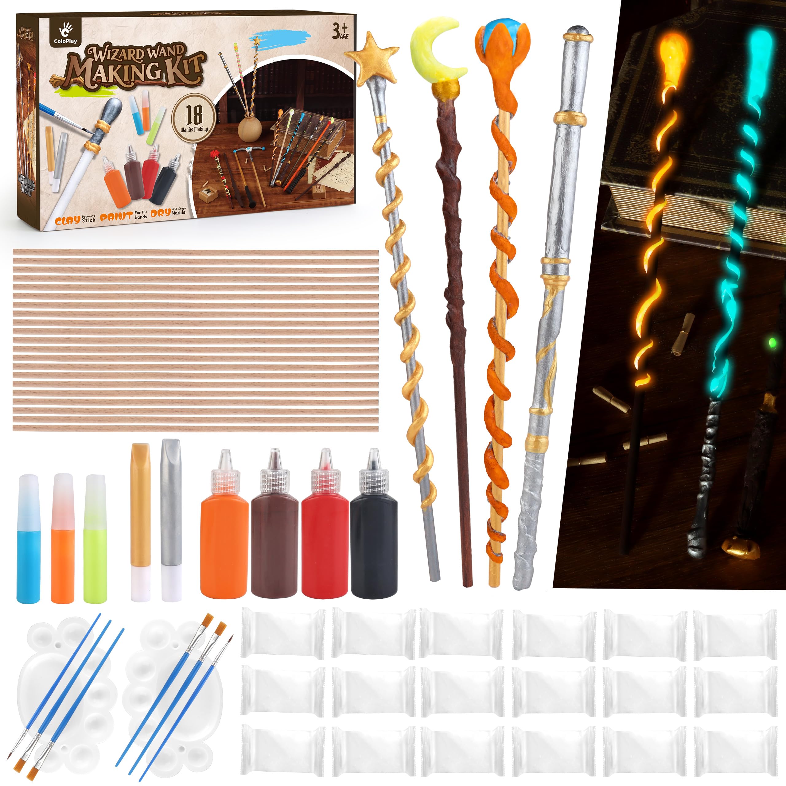 ColoPlay wizard wand making kit contents for engaging DIY craft sessions