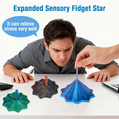 Colorful 3D Printed Expanded Sensory Fidget Star suited for ADHD fidget relief.