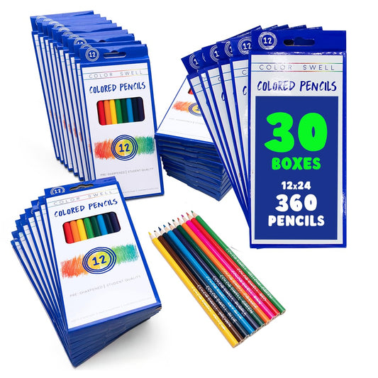 Color Swell bulk colored pencils in a 30-set box provide vibrant colors for classroom creativity.