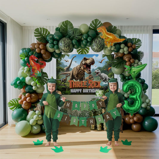 ColorToyz dino foil balloons add playful dinosaur accents for photos.