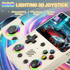Colourbing RG36PRO RGB joystick lighting adds playful ambience during gameplay.