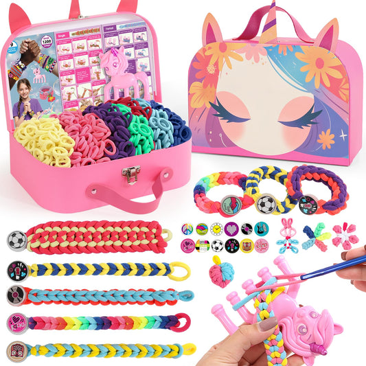 Combaybe bracelet kit with unicorn storage case for organized crafting sessions.