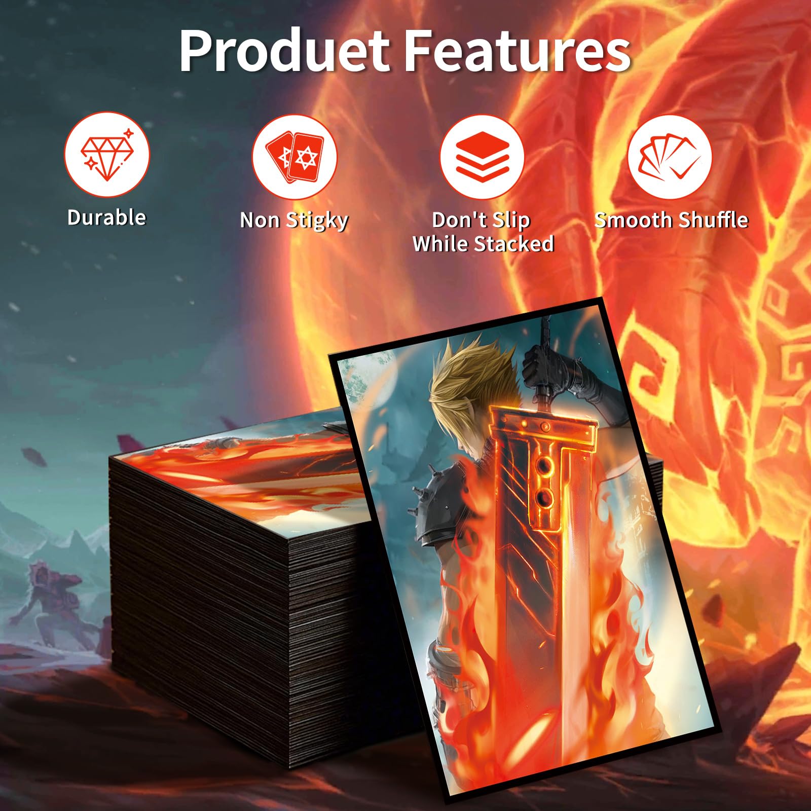 PVC-free sleeves preserve card condition through many games.