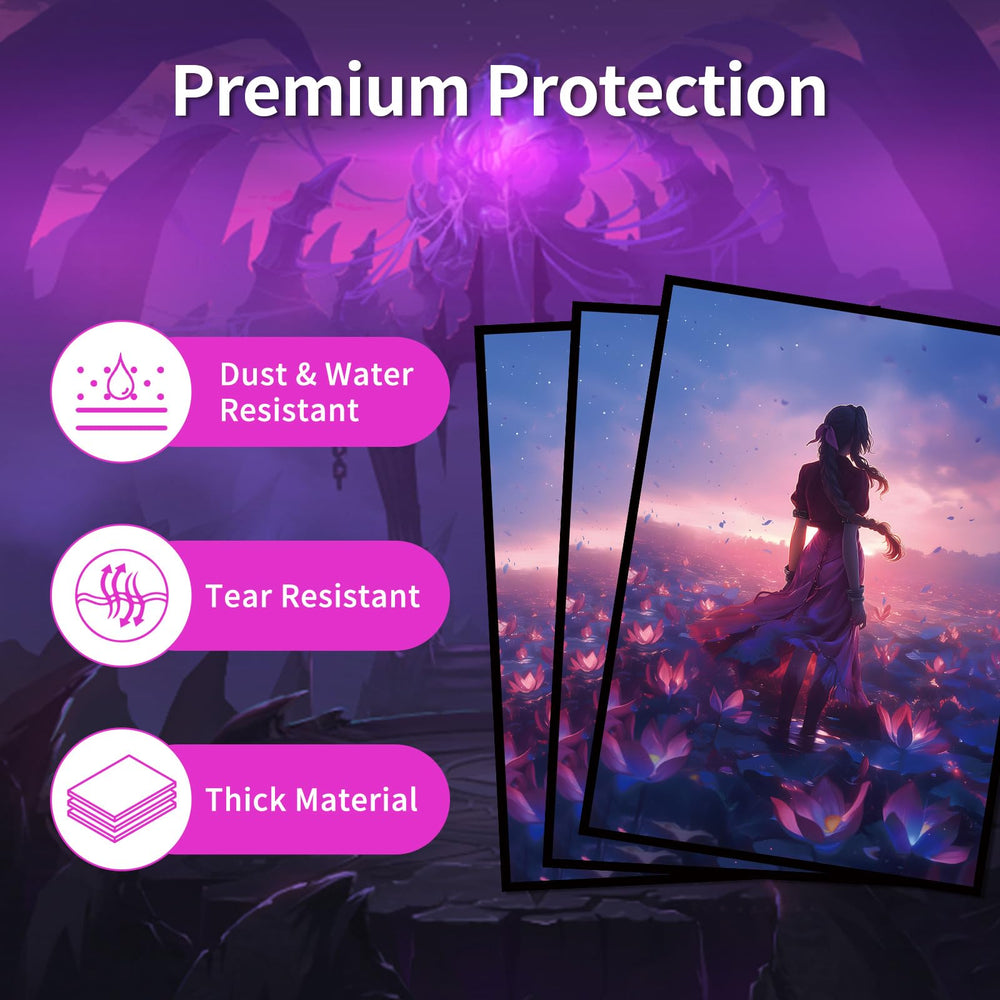 Comdek00 MTG sleeves matte finish close-up highlighting anti-glare texture for smooth shuffles.