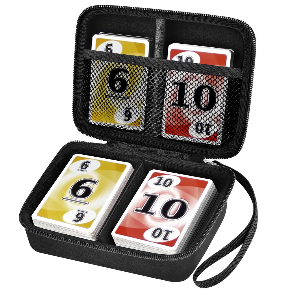 Comecase card holder case closed in black, portable for travel.