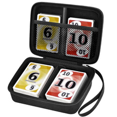 Comecase card holder case closed in black, portable for travel.