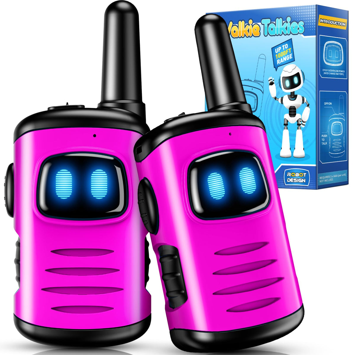 ComedyFun kids walkie talkie pink front view for easy, kid-friendly communication.