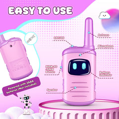 Comedyfun Kids Walkie Talkies held in hand demonstrate easy grip for ages 3 and up.