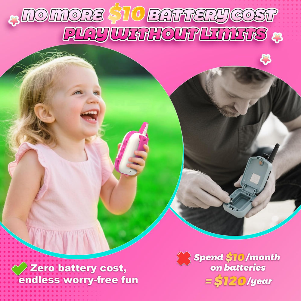 ComedyFun rechargeable walkie talkie pair ready for playtime and adventures.