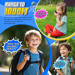 Comedyfun robot walkie talkies kid holding, demonstrating easy sharing.