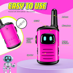 ComedyFun walkie talkie pink durable ABS build withstands playful drops.