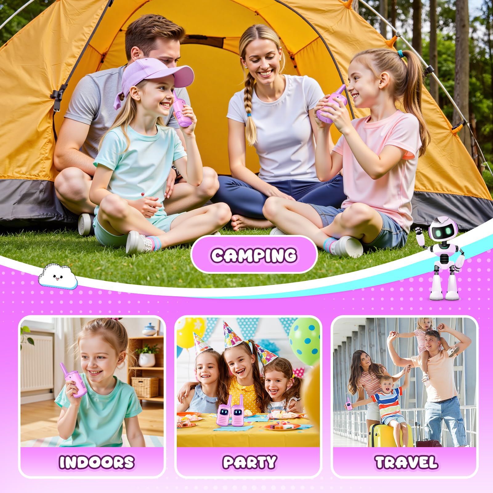 Comedyfun Walkie Talkies buttons and controls reveal simple push-to-talk for quick communication.