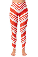 ComfyCamper Christmas leggings with Santa print, cozy for festive photos.