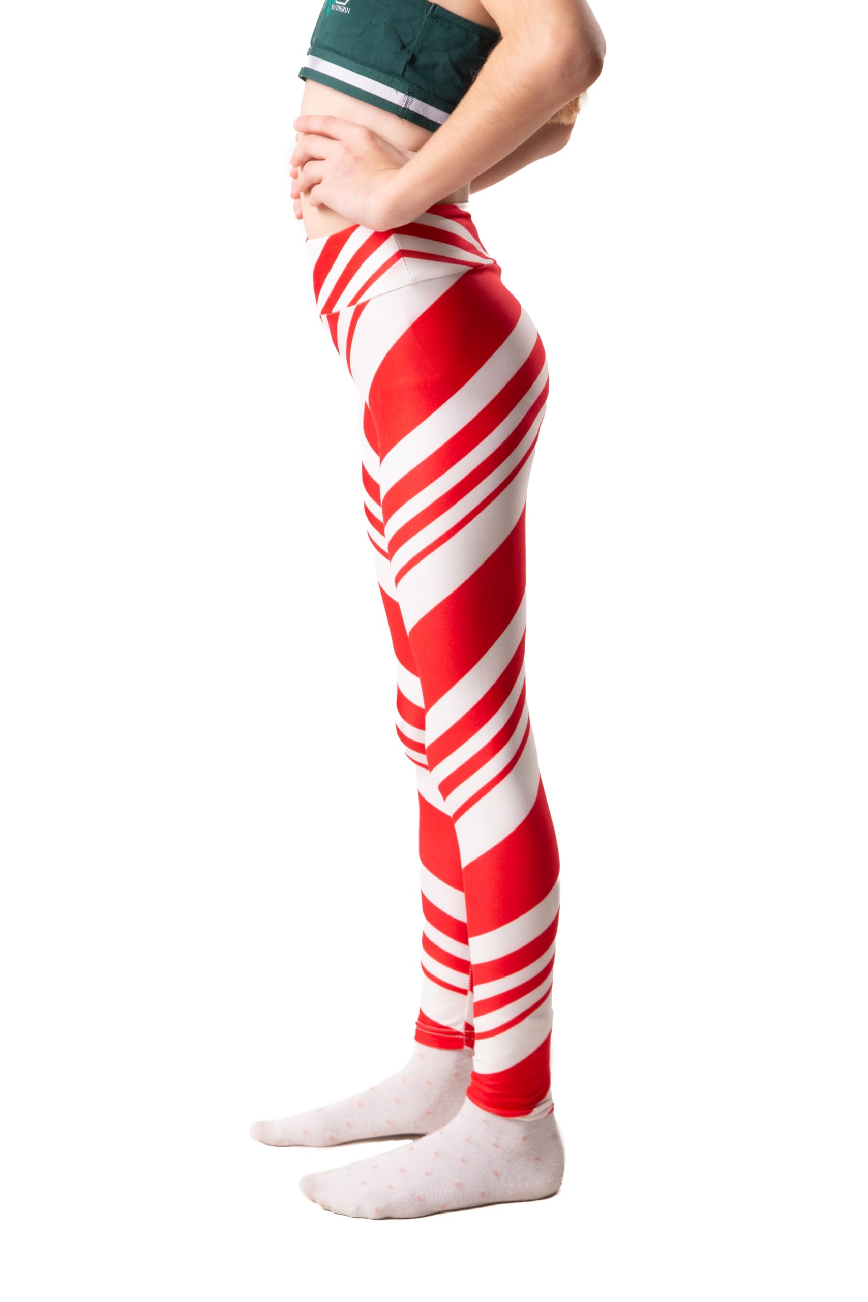 ComfyCamper kids holiday leggings, red color, easy to mix and match.