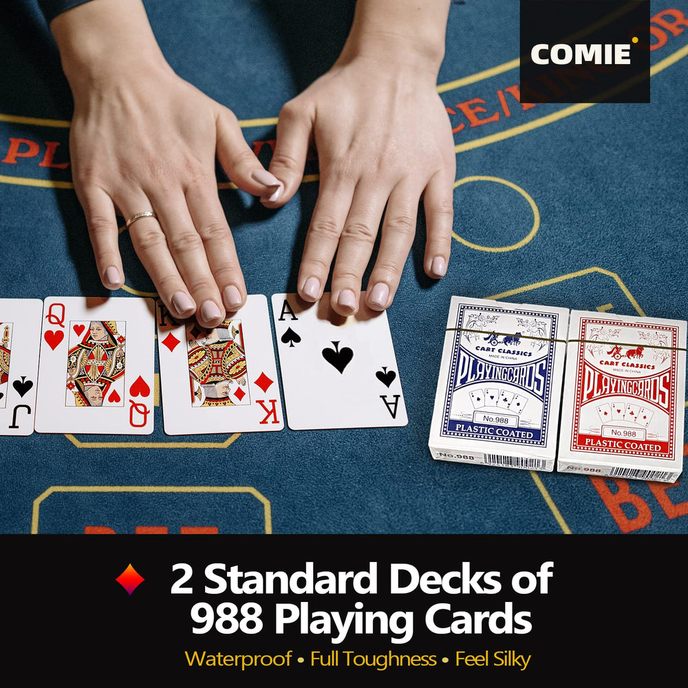 Comie poker chips weigh 11.5g for casino-like heft.