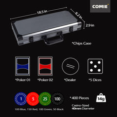 Comie 14-gram clay poker chips feel heavy and premium for serious home games.