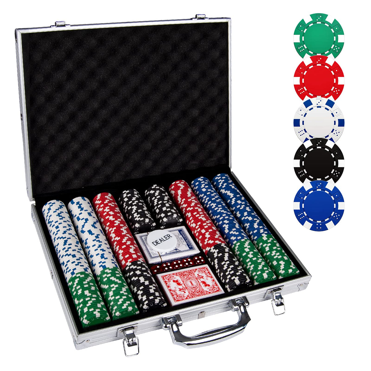 Comie poker chips 500pcs for authentic home casino-style games.