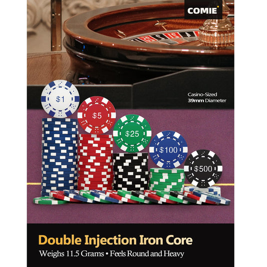 Comie poker chips aluminum travel case ready for portable poker nights.