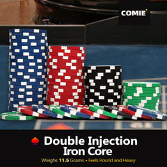 Comie poker chips color variety helps quick betting decisions.