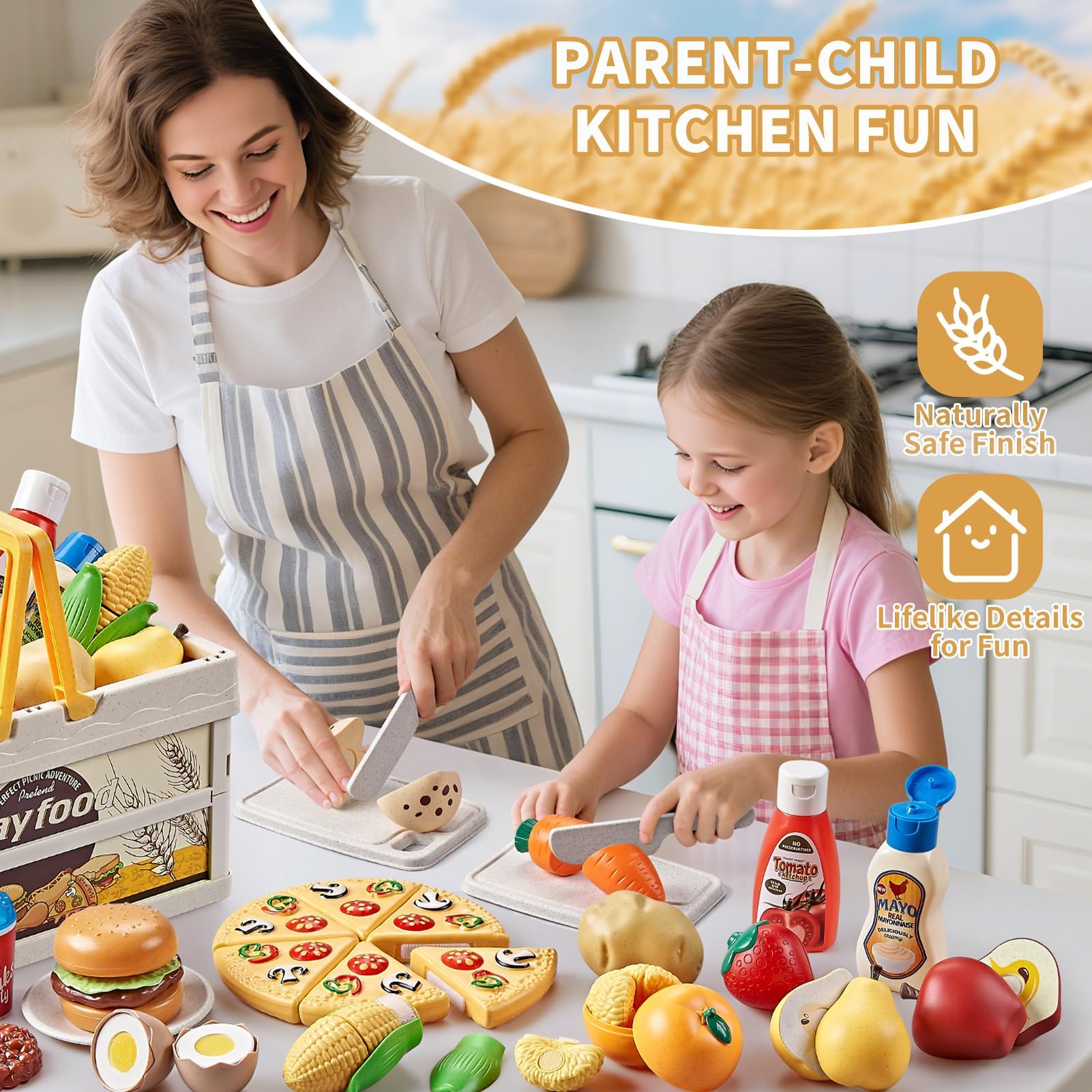 Comirth picnic basket offers easy storage and portable play.