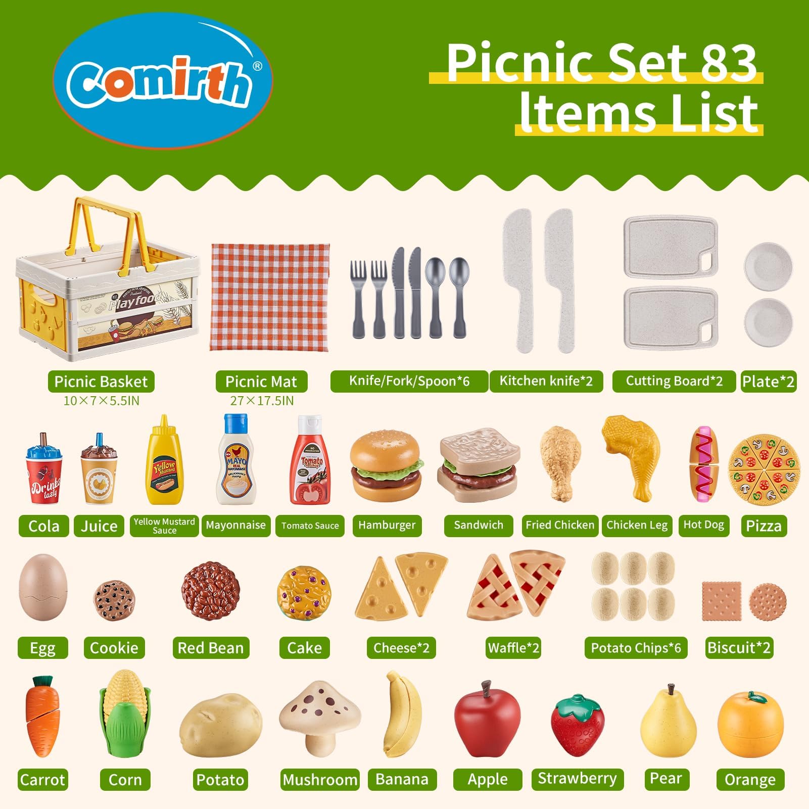 Comirth wheat straw materials provide eco-friendly, BPA-free play.