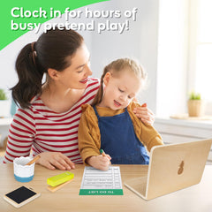 Commodum wooden pretend play office stapler motivates organization and workplace ritual play.