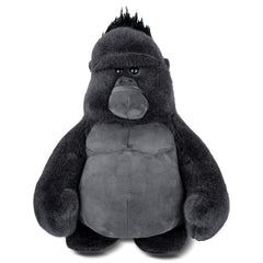 Comnonage gorilla plush 15in front view for cuddly lifelike presence.