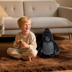 Comnonage gorilla plush hug pose showcases versatile cuddling for bedtime and play.