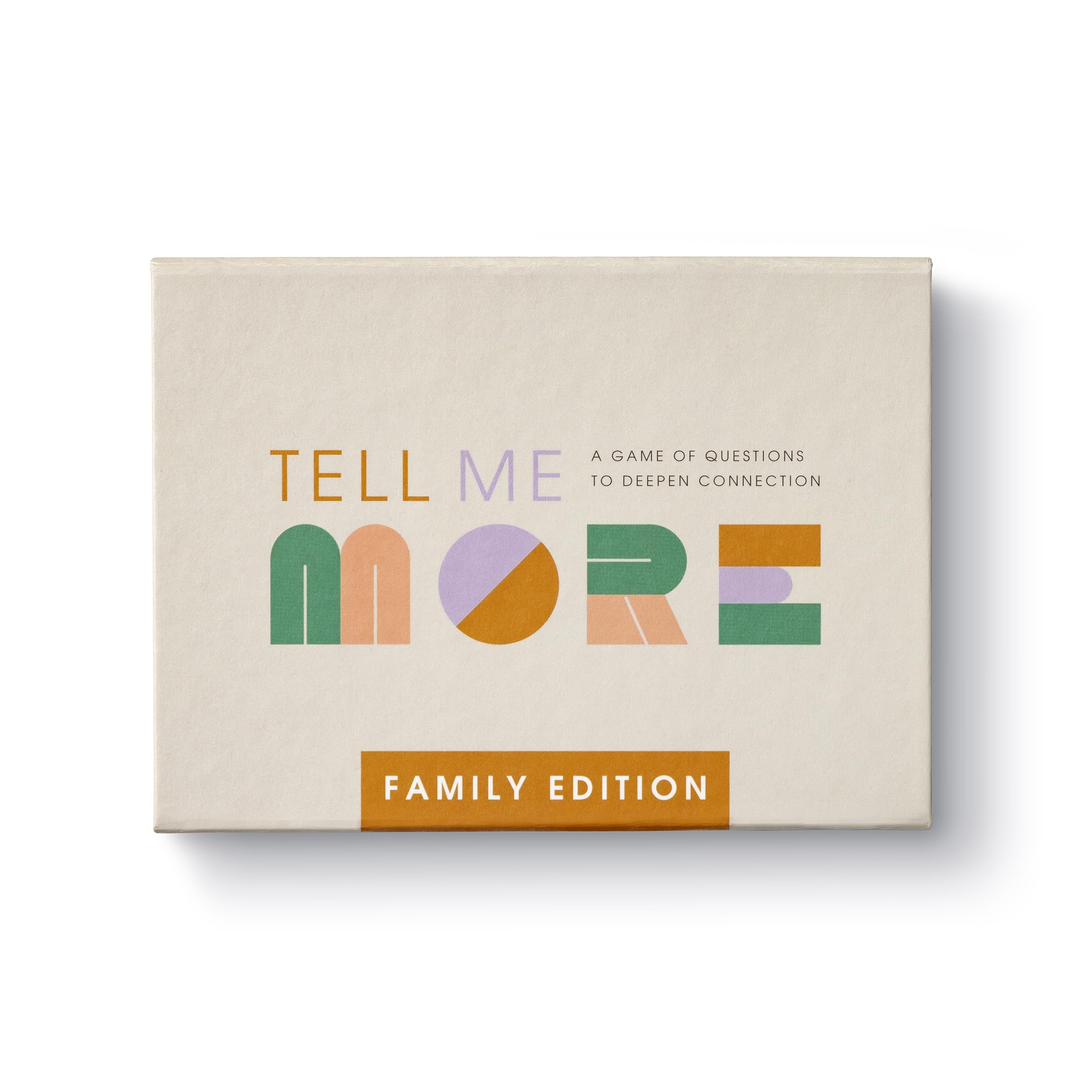 Compendium Tell Me More Family Edition card pack on the table sparks conversation.