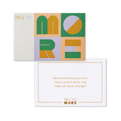 Compendium Tell Me More Family Edition gatherings prompts nurture family bonds.