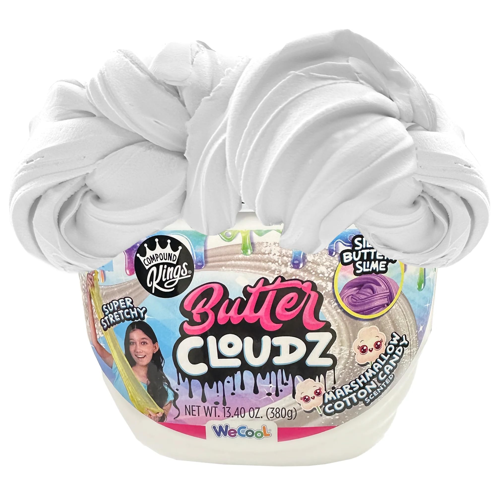 COMPOUND KINGS Fluffy Butter Cloudz bucket in white marshmallow for soft sensory play.