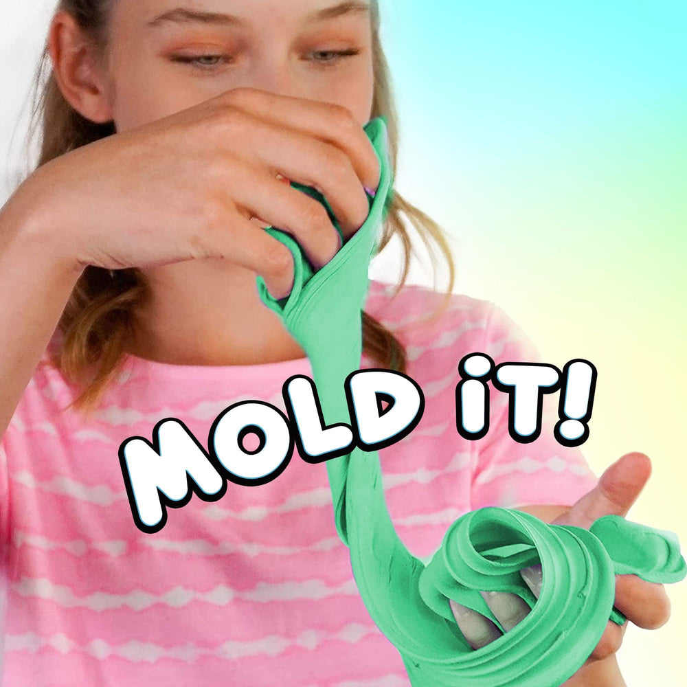 Compound Kings kids playing with slime, demonstrating poke, stretch, and imaginative shapes.