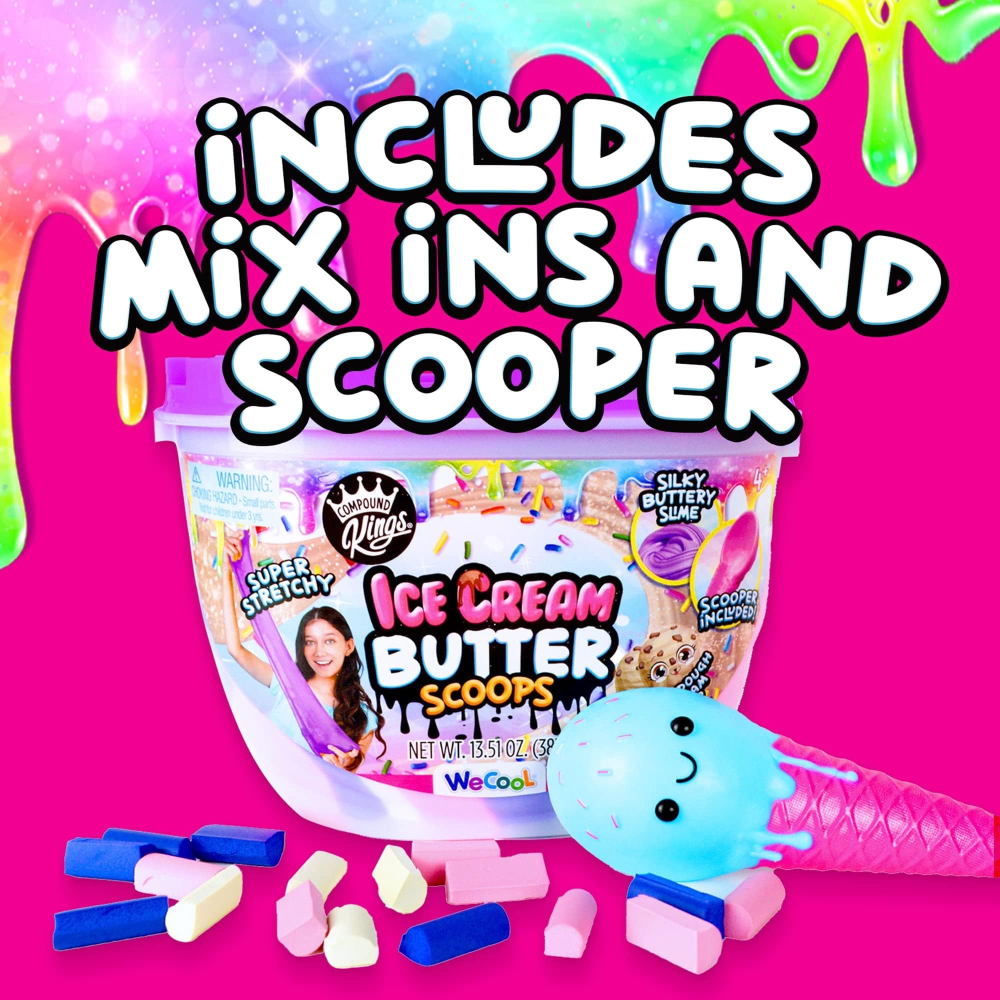 Compound Kings mint chocolate chip slime scent close-up, inviting squish and stretch.