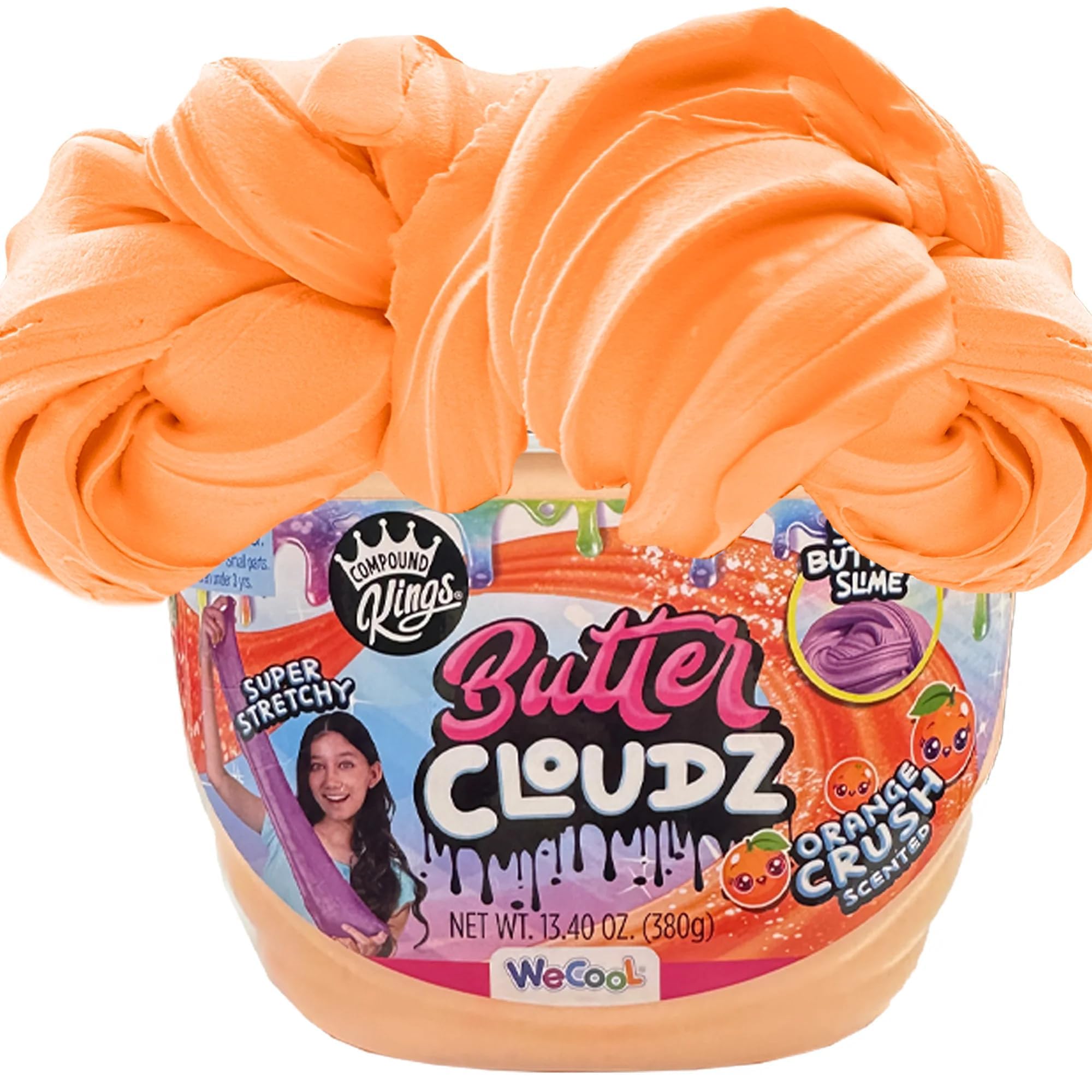 Compound Kings Orange Crush slime bucket for bright sensory play.