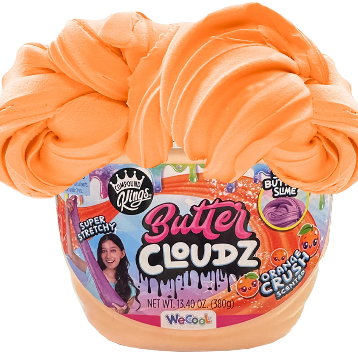 Compound Kings Orange Crush slime bucket for bright sensory play.