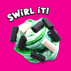 Compound Kings mint-chocolate-chip scented slime, ideal for gifting on birthdays or holidays.
