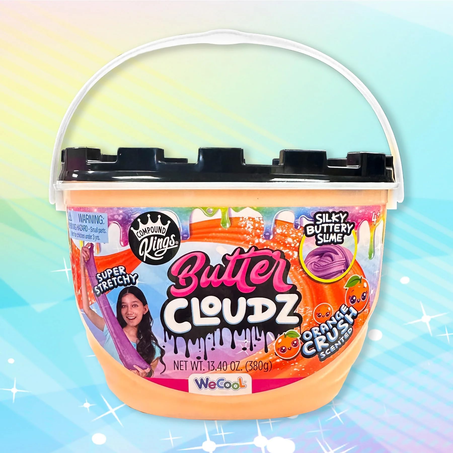 Compound Kings resealable slime container keeps slime fresh and ready.