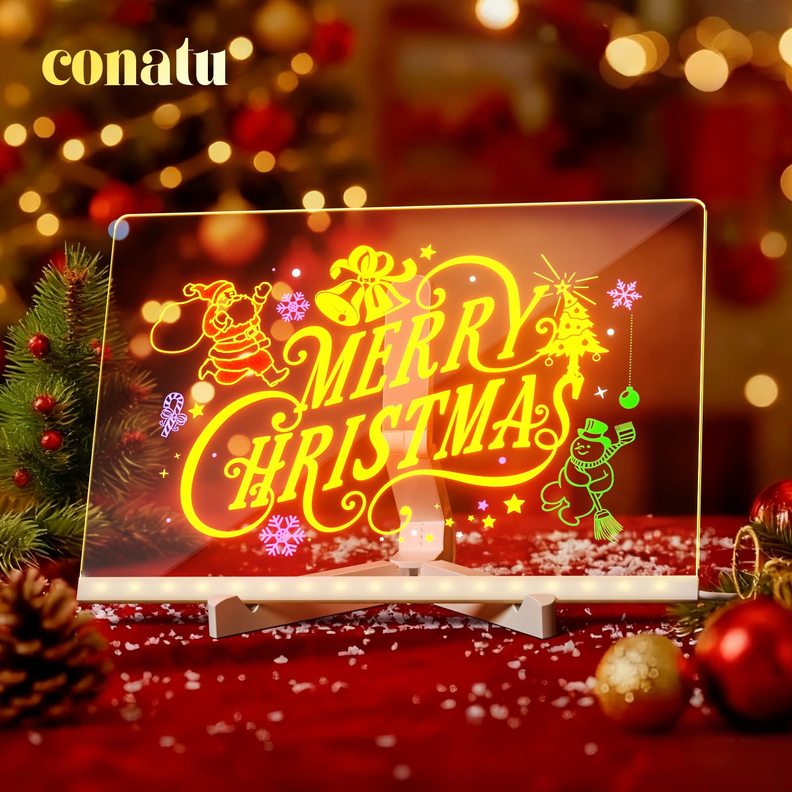 Conatu dry-erase light-up board with markers for interactive art sessions