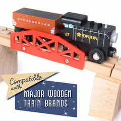 Conductor Carl Playtime Express timber train showcases lumber transport in color