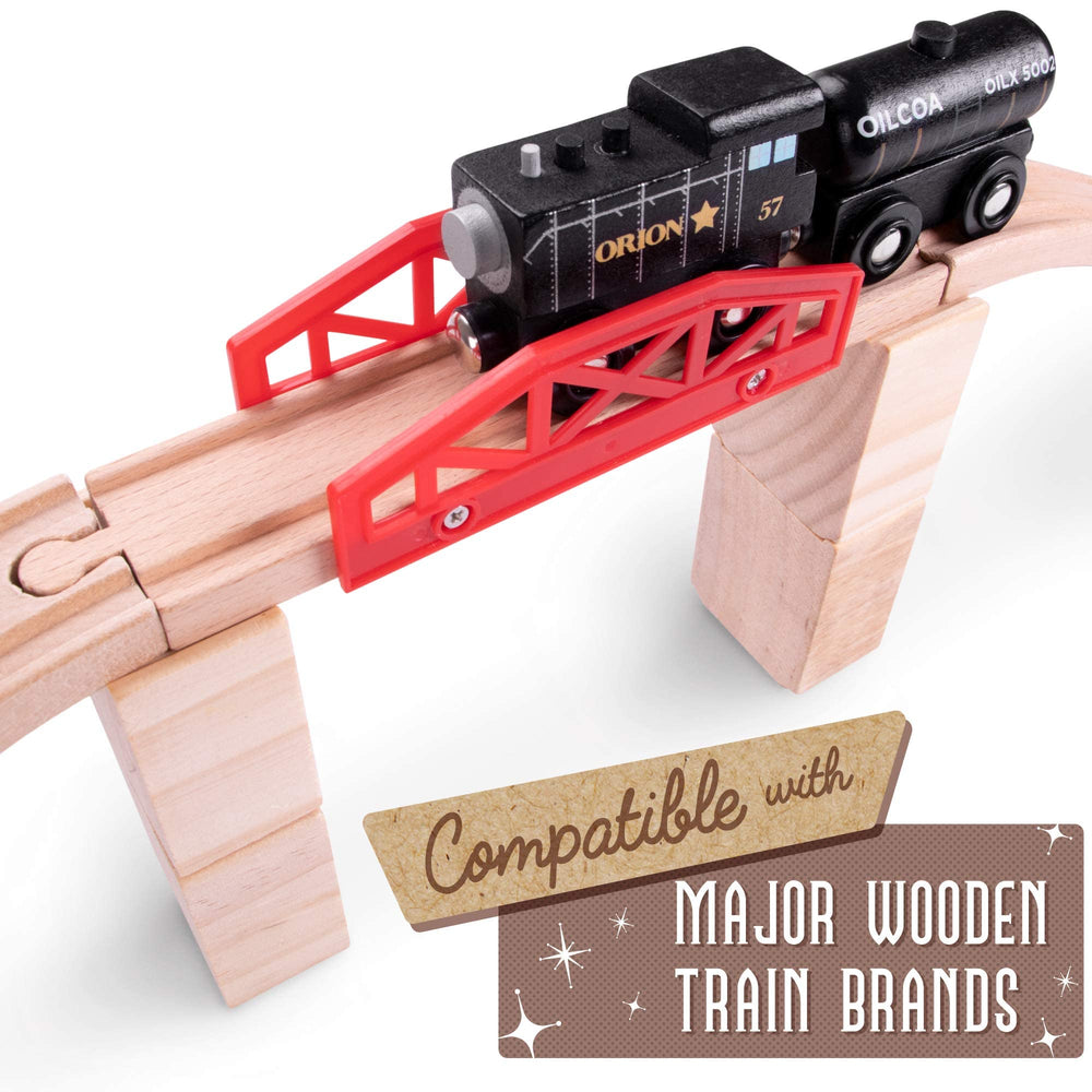 Conductor Carl wood riser 2.5-inch piece heightens multi-level towns.