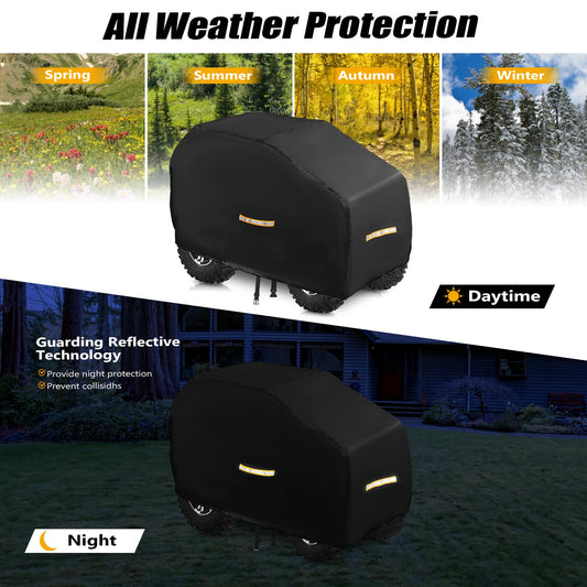 CONFUTURY cover shows windproof buckles securing the toy outdoors
