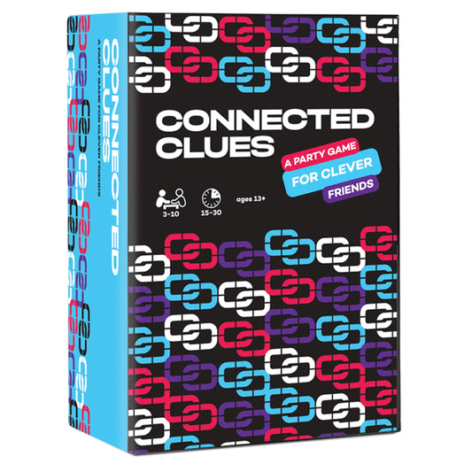 Connected Clues card game setup for group play, ideal for fun-filled gatherings.