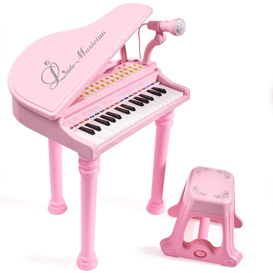 Conomus 31-keys kids piano microphone, encourages interactive singing during playtime.