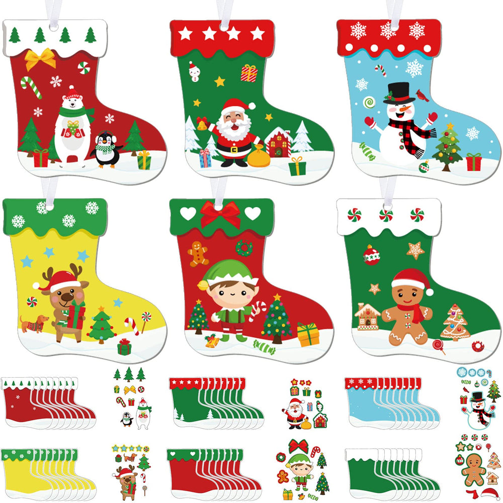 Containlol Christmas stockings kit—sticker-style 01 boosts kids' creativity in crafts.