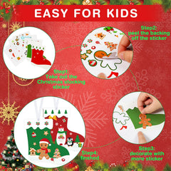 Containlol stockings kit style-02 with stickers invites family DIY holiday fun.
