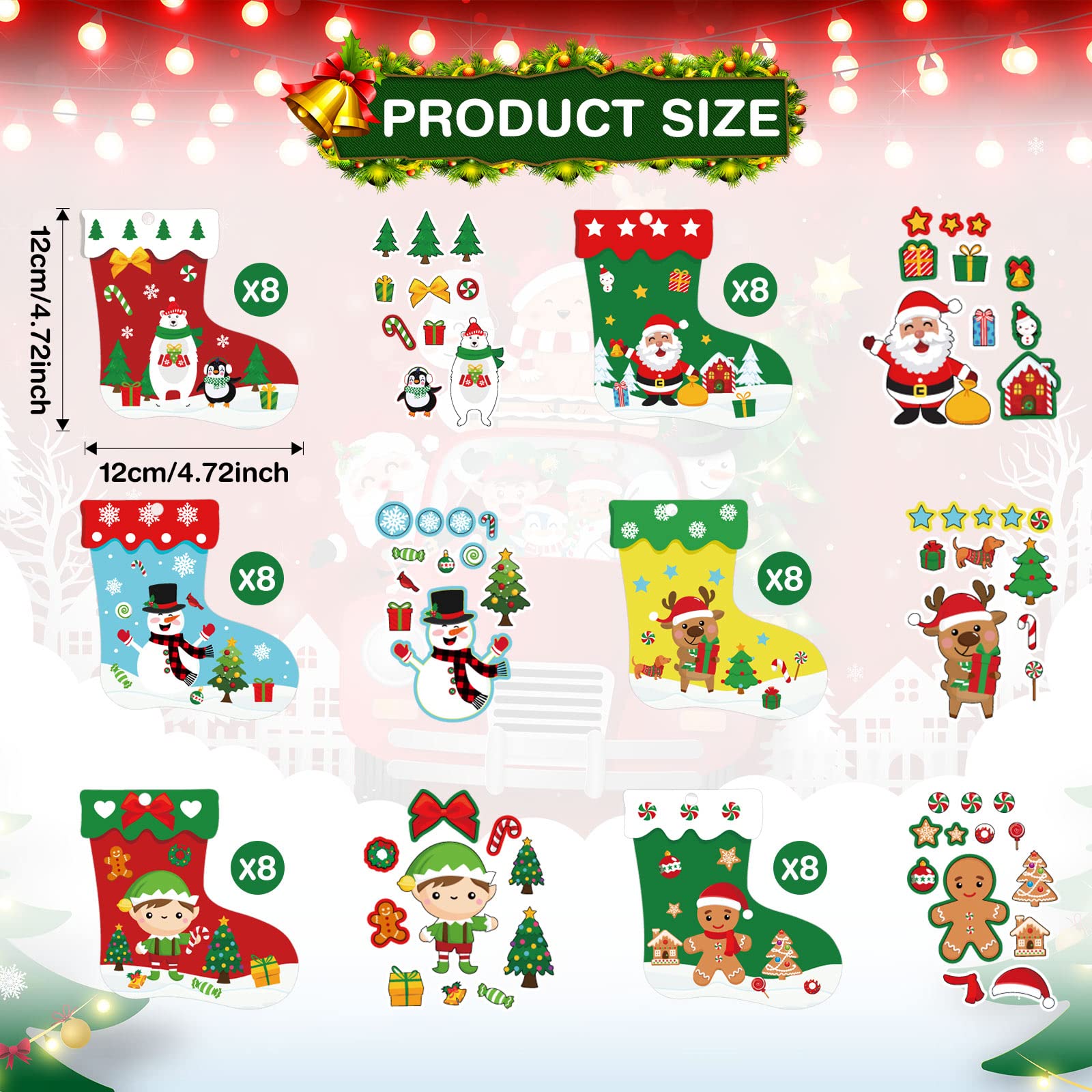 Containlol Christmas craft kit style-03 includes ropes for easy hanging.