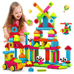 Contixo 144-piece bristle building set for versatile STEM play and creative construction.